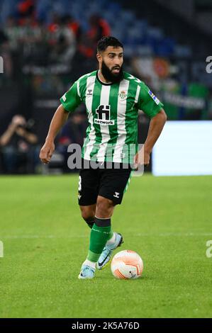 Nabil Fekir (Real Betis) lors du match de football de l'UEFA Europa League 2022-2023 entre AS Roma et Real Betis au stade olympique de Rome en septembre Banque D'Images