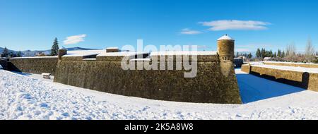 Château de Saint-Pierre, connu sous le nom de la Ciudadela, Jaca, province de Huesca, Aragon en Espagne. Banque D'Images