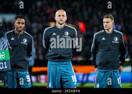 Herning, Danemark. 06th octobre 2022. Gernot Trauner (18) de Feyenoord vu pendant le match de l'UEFA Europa League entre le FC Midtjylland et le Feyenoord à l'arène MCH à Herning. (Crédit photo : Gonzales photo/Alamy Live News Banque D'Images