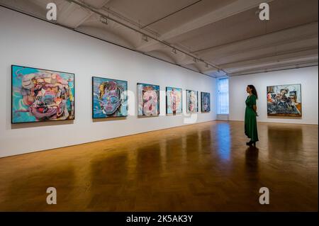 Londres, Royaume-Uni. 7th octobre 2022. Les serties de Marilyn Monroe des œuvres sans titre - Adrian Ghenie, la peur de MAINTENANT, à Thaddaeus Ropac, s'ouvre au public: 12 octobre-22 décembre 2022. De nouvelles peintures à l'huile et des dessins au charbon de bois par l'artiste renommé Adrian Ghenie seront présentés à Thaddaeus Ropac dans son exposition la plus importante à Londres pendant près d'une décennie. Crédit : Guy Bell/Alay Live News Banque D'Images