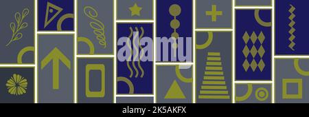 Blue Shades Abstract Background Golden Shade Design Elements Banque D'Images