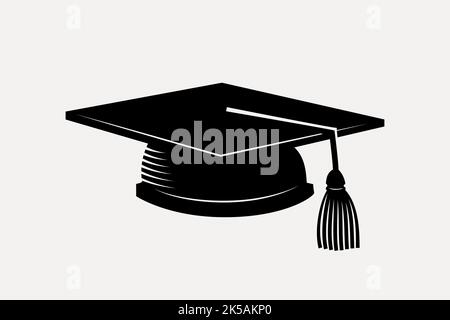 Silhouette de la tête de graduation clipart, vecteur d'illustration de l'éducation. Illustration de Vecteur