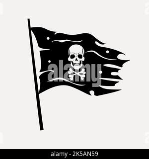Drapeau pirate clipart, vecteur d'illustration Jolly Roger. Illustration de Vecteur