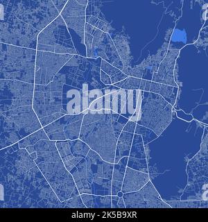 Affiche carte détaillée de la zone administrative de la ville de Jaipur. Panorama bleu. Carte graphique touristique décorative du territoire de Jaipur. Vecteur libre de droits Illustration de Vecteur