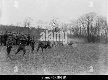 Armée, États-Unis essais de mitrailleuse, 1918. Banque D'Images