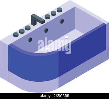 Vecteur isométrique de l'icône de massage hydro-aquatique. Spa santé. Bain chaud Illustration de Vecteur