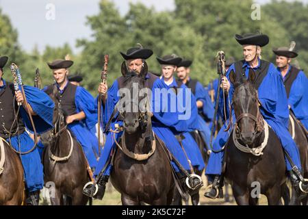 Csikos cowboys Hongrie Hortobagy Puzsta Europe tradition Banque D'Images