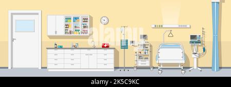 Illustration d'une unité de soins intensifs, panorama Banque D'Images