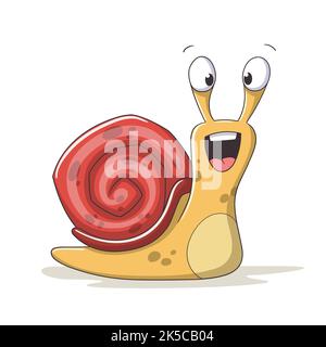 Escargot de dessin animé amusant. Banque D'Images