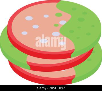 Bactérie icône saucisse vecteur isométrique. Viande alimentaire. Contrôle de sécurité Illustration de Vecteur