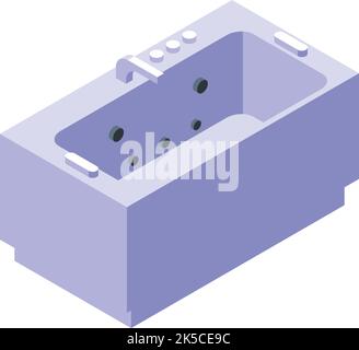 Icône de massage hydro, vecteur isométrique. Spa santé. Piscine de pied Illustration de Vecteur