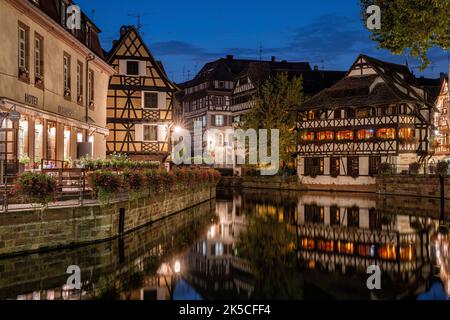 Maison des Tanneurs dans l'Ill. Strasbourg, Alsace, France. Banque D'Images