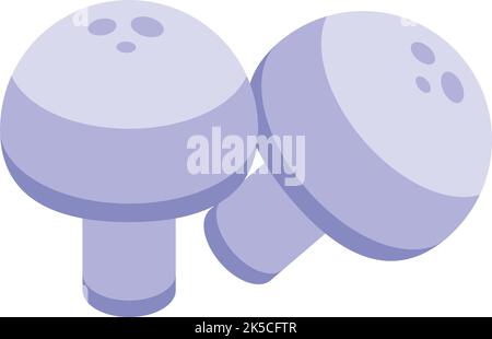 Vecteur isométrique icône de champignon en zinc. Minéraux alimentaires. Zn de fer Illustration de Vecteur