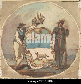 Étude pour "le Grand Sceau de l'État du Delaware", c. 1847. Banque D'Images