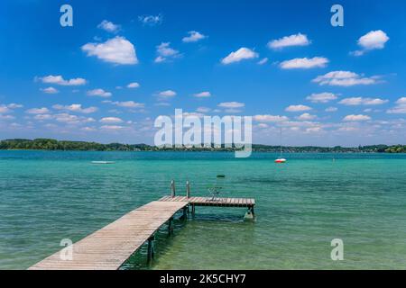 Allemagne, Bavière, comté de Starnberg, Wörthsee, rive sud-est à Paradieswinkel Banque D'Images