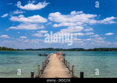 Allemagne, Bavière, Comté de Starnberg, Bachern am Wörthsee, zone de loisirs Oberndorf Banque D'Images