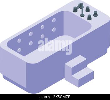 Vecteur isométrique de l'icône de massage hydro chaud. Spa santé. Pied de bain Illustration de Vecteur