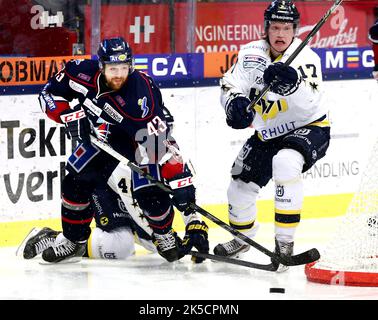 Linköping HC vs. HV71, Ligue suédoise de hockey, dans l'arène Saab, Linköping, Suède. Quart de finale no 5. Sur la photo: Nichlas Hardt, Linköping hockey. Banque D'Images