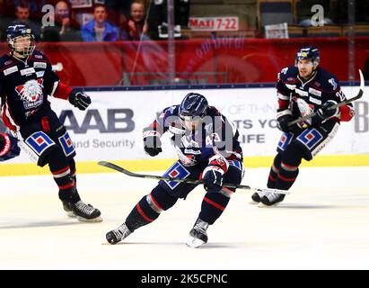 Linköping HC vs. HV71, Ligue suédoise de hockey, dans l'arène Saab, Linköping, Suède. Quart de finale no 5. Dans la photo: Nichlas Hardt, Linköping Hockey. Banque D'Images