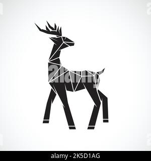 Motif cerf sur fond blanc. Animaux sauvages. Logo ou icône Deer. Illustration vectorielle superposée facile à modifier. Illustration de Vecteur