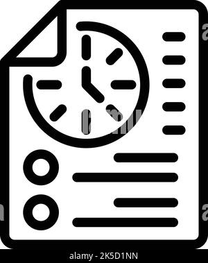 Vecteur de contour de l'icône de document. Approbation du prêt. Formulaire de crédit Illustration de Vecteur