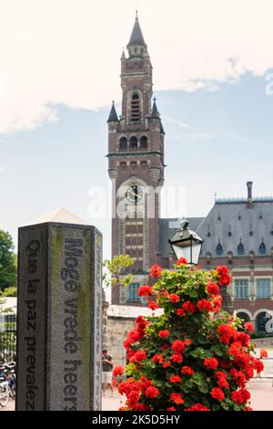 Pays-Bas, la Haye, Palais de la paix (Vredespalais), siège de la Cour internationale de Justice Banque D'Images