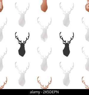 Papier cadeau de Noël blanc et du nouvel an avec des feuilles d'or et de bronze. Motif vectoriel transparent. Illustration de Vecteur