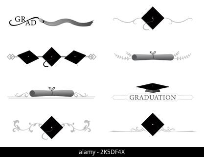 Un ensemble de séparateurs de jour de remise des diplômes Illustration de Vecteur