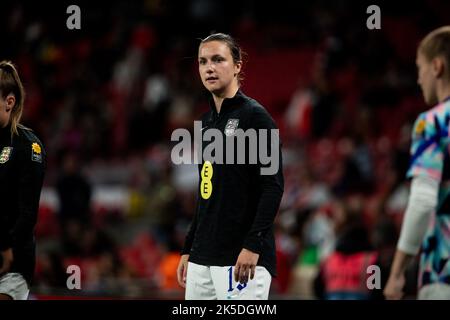 Londres, Royaume-Uni. 07th octobre 2022. Lotte Wubben-Moy (15 Angleterre) pendant l'échauffement avant le match amical entre l'Angleterre et les États-Unis au stade Wembley à Londres, en Angleterre. (Liam Asman/SPP) crédit: SPP Sport presse photo. /Alamy Live News Banque D'Images