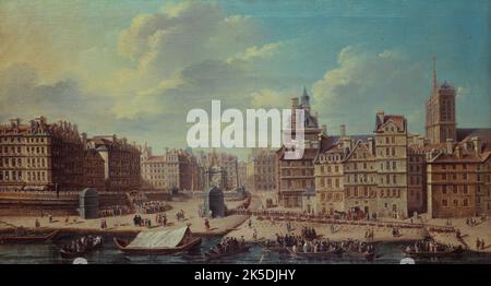 F&#xea;te donn&#xe9;e place de GR&#XE8;ve &#xe0; l'occasion de la reconnaissance de la princesse Marie-TH&#xe9;r&#XE8;se, fille du dauphin, en juillet 1746, 1754. Banque D'Images