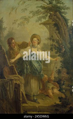 Le buff de l'homme aveugle, après Fragonard. (Le colin-maillard, d'avril et #XE8, Fragonard). Banque D'Images