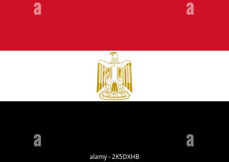 Drapeau vectoriel de la République arabe d'Égypte en couleurs originales Illustration de Vecteur