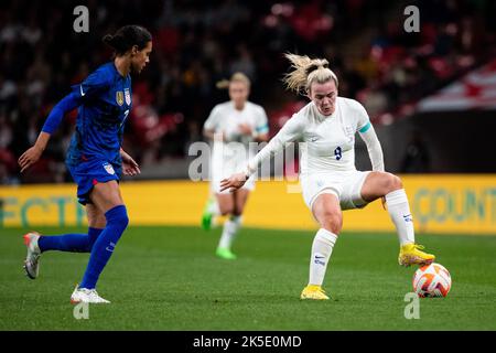 Londres, Royaume-Uni. 07th octobre 2022. Lauren Hemp (9 Angleterre) en action pendant le match amical entre l'Angleterre et les États-Unis au stade Wembley à Londres, en Angleterre. (Liam Asman/SPP) crédit: SPP Sport presse photo. /Alamy Live News Banque D'Images