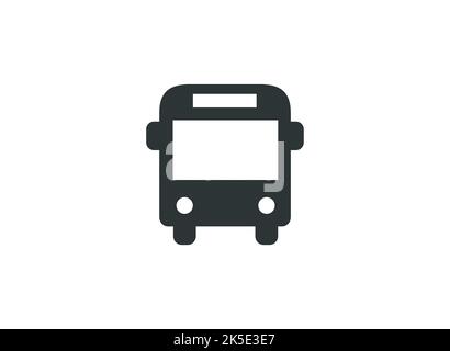 Icône de bus isolée et monochromatique. Vecteur de conception plate. Illustration de Vecteur