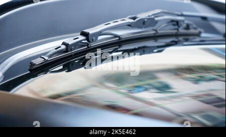 Gros plan sur une partie d'une voiture moderne Banque D'Images