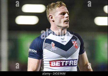 Salford, Royaume-Uni. 7th octobre 2022 - Tom Burgess d'Angleterre, Rugby League Pre World Cup International friendly, Angleterre contre Fidji au stade AJ Bell, Salford, Royaume-Uni crédit: Dean Williams/Alay Live News Banque D'Images