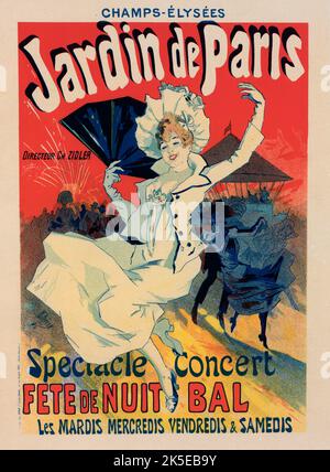 Affiche pour le jardin de Paris, c1897. [Editeur: Imprimerie Chaix; lieu: Paris] Banque D'Images