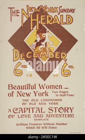 L'hérald du dimanche de New York. 6 décembre 1896., C1896. Banque D'Images