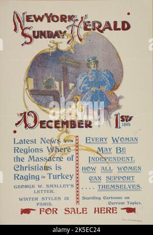 Annonce du dimanche de New York. 1 décembre 1895., C1895. Banque D'Images