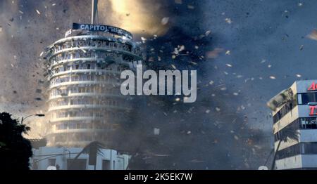 LA TORNADE ATTEINT LE BÂTIMENT DES RECORDS DU CAPITOLE, LE LENDEMAIN DE DEMAIN, 2004 Banque D'Images