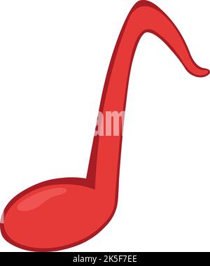 Illustration vectorielle de la huitième note de couleur rouge musicale Illustration de Vecteur