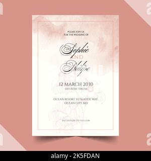 aquarelle classique mariage invitations dessin vectoriel Illustration de Vecteur