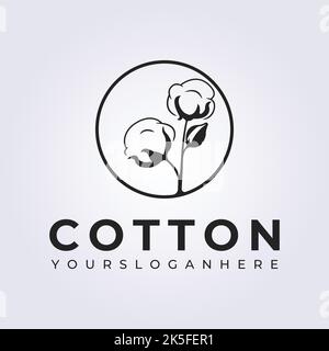 motif vectoriel de logo de produit fermier de coton simple Illustration de Vecteur