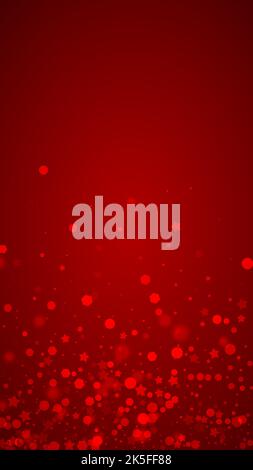 Fond de noël superposé pour les chutes de neige. Flocons de neige subtils et étoiles sur fond rouge de noël. Couche de neige festive. Vecteur vertical illu Illustration de Vecteur