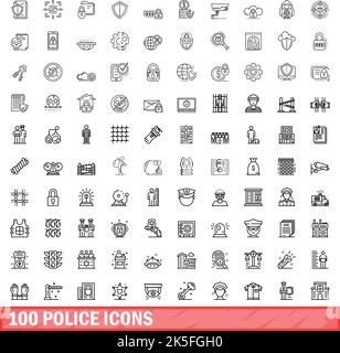 100 icônes de police définies. Illustration de 100 icônes de police ensemble de vecteurs isolé sur fond blanc Illustration de Vecteur