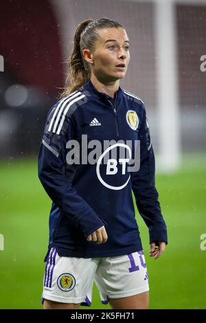 CHRISTIE MURRAY, joueur international de football écossais, photographié lors d'une séance d'échauffement et d'entraînement au parc Hampden Glasgow, en Écosse Banque D'Images