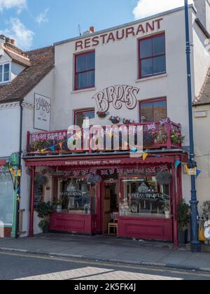 Birdies Restaurant sur Harbor Street, Whitstable, Kent, Royaume-Uni. Banque D'Images