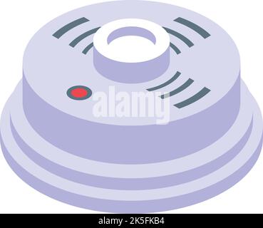 Détecteur de fumée à domicile, vecteur isométrique. Alarme incendie. Sécurité carbone Illustration de Vecteur