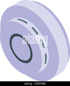 Détecteur de fumée icône de batterie vecteur isométrique. Alarme incendie. Sécurité à domicile Illustration de Vecteur