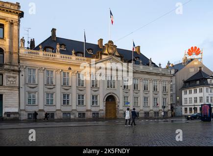 Copenhague, Danemark. Octobre 2022. Vue extérieure du bâtiment de l'ambassade de France dans le centre-ville Banque D'Images